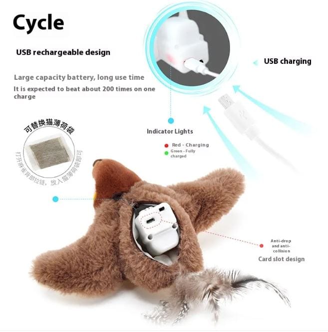 Flapping Bird Cat  Toy Flapping Bird Cat  Toy
