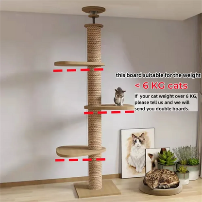 Floor-to-Ceiling Adjustable Cat Tree Tower 250-270cm – Multi-Level | Wahooly Floor-to-Ceiling Adjustable Cat Tree Tower – Multi-Level Condo with Hammock & Scratching Post