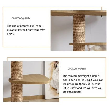 Floor-to-Ceiling Adjustable Cat Tree Tower 250-270cm – Multi-Level | Wahooly Floor-to-Ceiling Adjustable Cat Tree Tower – Multi-Level Condo with Hammock & Scratching Post