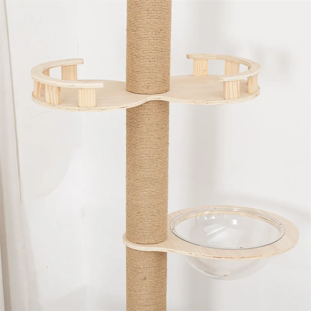 Floor-to-Ceiling Adjustable Cat Tree Tower 250-270cm – Multi-Level | Wahooly Floor-to-Ceiling Adjustable Cat Tree Tower – Multi-Level Condo with Hammock & Scratching Post