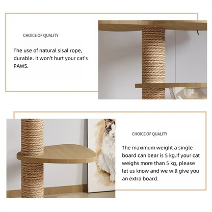 Floor-to-Ceiling Adjustable Cat Tree Tower 250-270cm – Multi-Level | Wahooly Floor-to-Ceiling Adjustable Cat Tree Tower – Multi-Level Condo with Hammock & Scratching Post