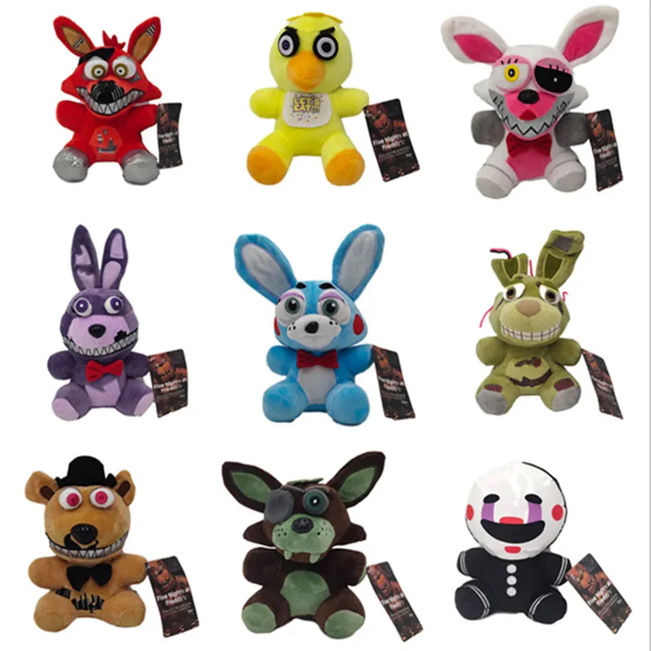 FNAF 18cm Plush Toys Bonnie Bear Foxy Cute Cartoon Stuffed Dolls Five Night at Freddy's Freddy Games Gift for Children FNAF 18cm Plush Toys Bonnie Bear Foxy Cute Cartoon Stuffed Dolls Five Night at Freddy's Freddy Games Gift for Children