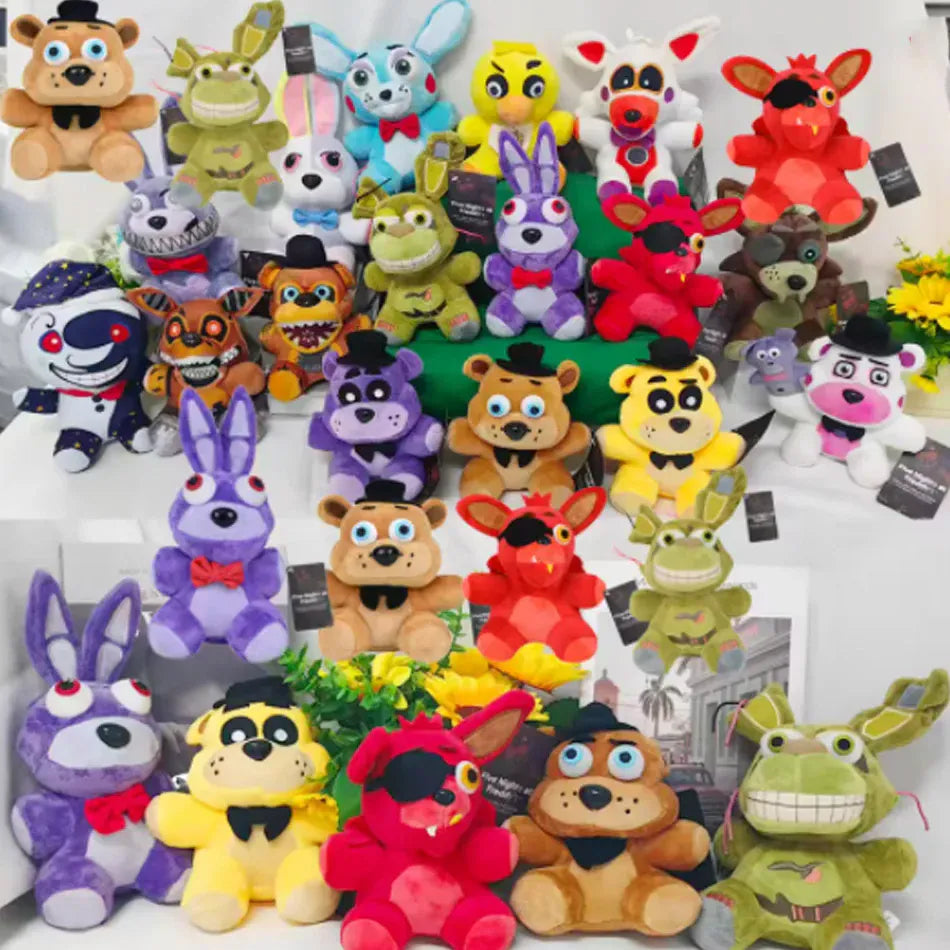 FNAF 18cm Plush Toys Bonnie Bear Foxy Cute Cartoon Stuffed Dolls Five Night at Freddy's Freddy Games Gift for Children FNAF 18cm Plush Toys Bonnie Bear Foxy Cute Cartoon Stuffed Dolls Five Night at Freddy's Freddy Games Gift for Children