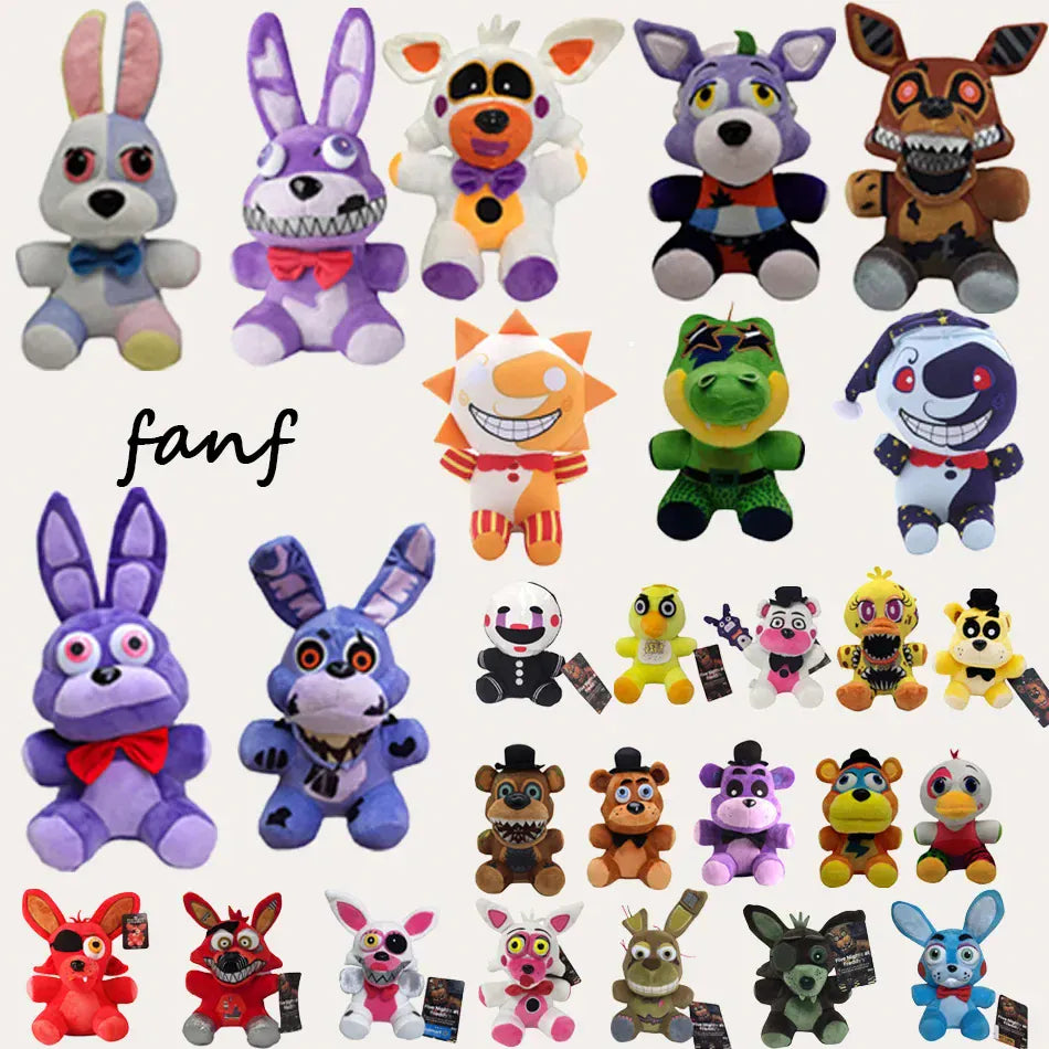 FNAF 18cm Plush Toys Bonnie Bear Foxy Cute Cartoon Stuffed Dolls Five Night at Freddy's Freddy Games Gift for Children FNAF 18cm Plush Toys Bonnie Bear Foxy Cute Cartoon Stuffed Dolls Five Night at Freddy's Freddy Games Gift for Children