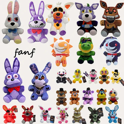 FNAF 18cm Plush Toys Bonnie Bear Foxy Cute Cartoon Stuffed Dolls Five Night at Freddy's Freddy Games Gift for Children FNAF 18cm Plush Toys Bonnie Bear Foxy Cute Cartoon Stuffed Dolls Five Night at Freddy's Freddy Games Gift for Children