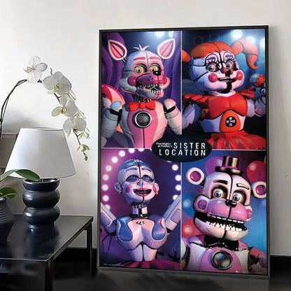 Fnaf F-Five-nights-At-F-Freddys Game Poster HD art sticky wall waterproof home living room bedroom bar aesthetic decoration Fnaf F-Five-nights-At-F-Freddys Game Poster HD art sticky wall waterproof home living room bedroom bar aesthetic decoration