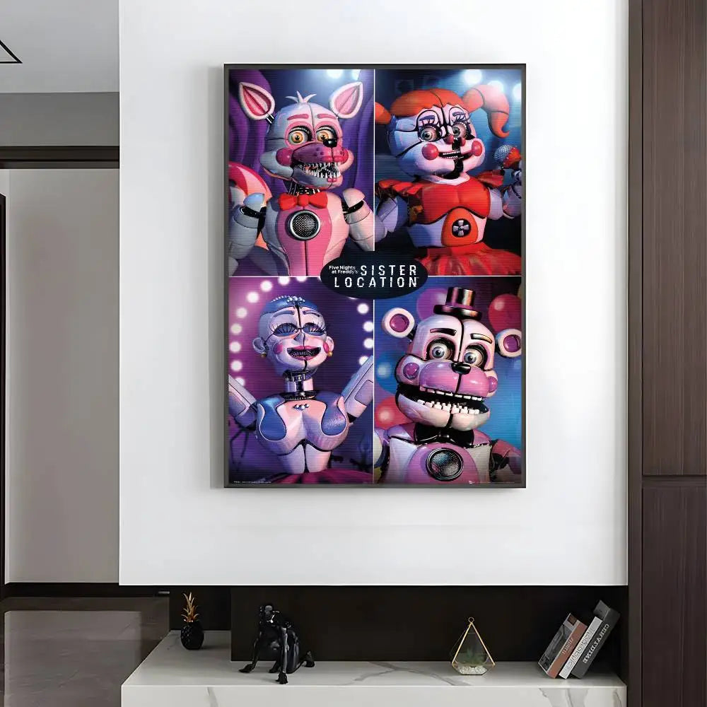 Fnaf F-Five-nights-At-F-Freddys Game Poster HD art sticky wall waterproof home living room bedroom bar aesthetic decoration Fnaf F-Five-nights-At-F-Freddys Game Poster HD art sticky wall waterproof home living room bedroom bar aesthetic decoration