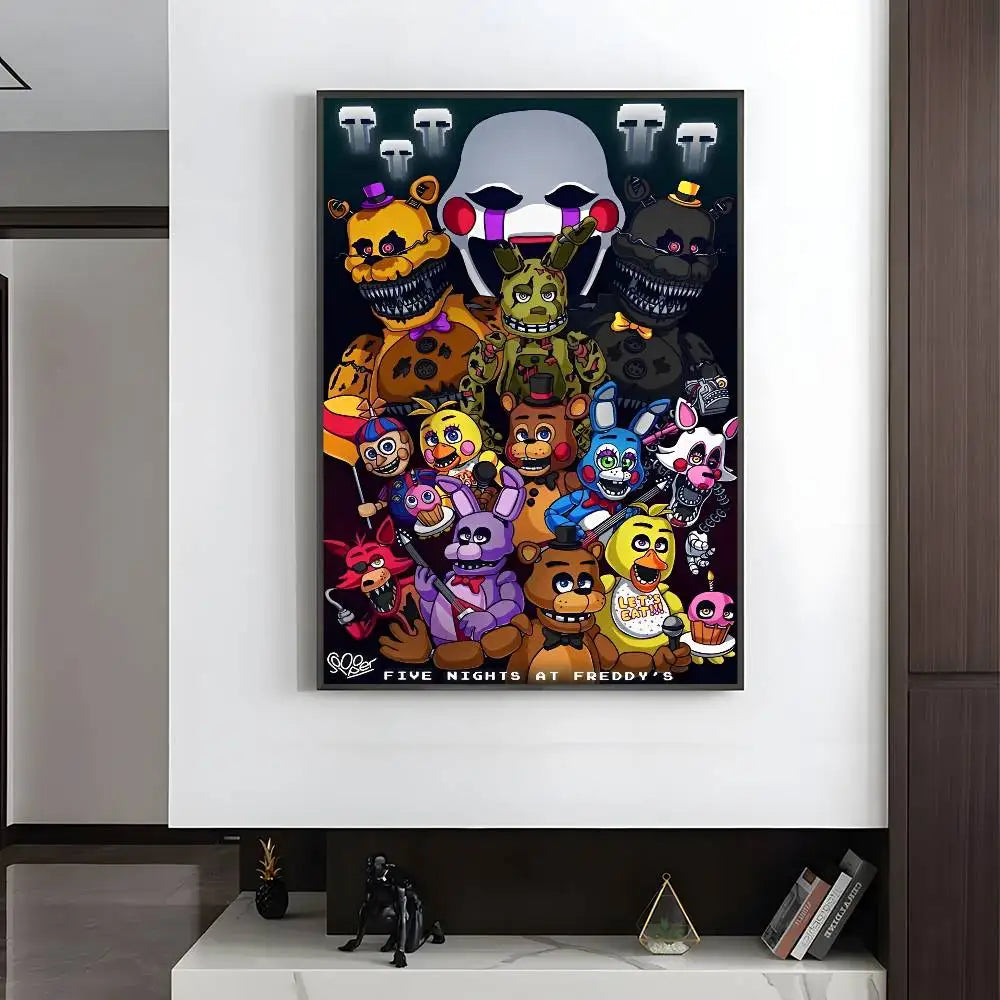 Fnaf F-Five-nights-At-F-Freddys Game Poster HD art sticky wall waterproof home living room bedroom bar aesthetic decoration Fnaf F-Five-nights-At-F-Freddys Game Poster HD art sticky wall waterproof home living room bedroom bar aesthetic decoration