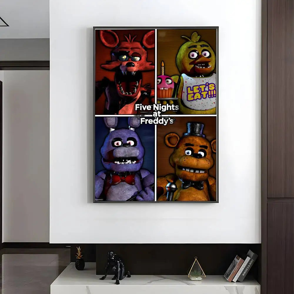 Fnaf F-Five-nights-At-F-Freddys Game Poster HD art sticky wall waterproof home living room bedroom bar aesthetic decoration Fnaf F-Five-nights-At-F-Freddys Game Poster HD art sticky wall waterproof home living room bedroom bar aesthetic decoration