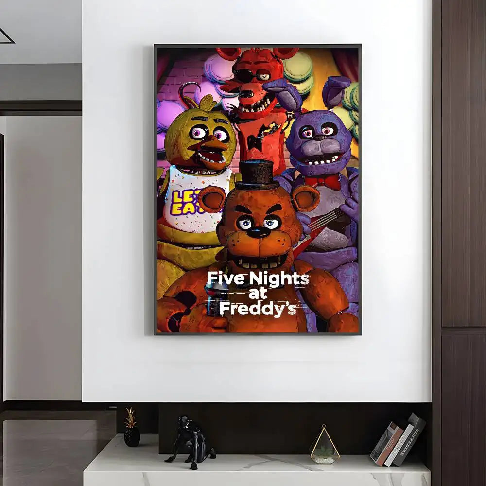 Fnaf F-Five-nights-At-F-Freddys Game Poster HD art sticky wall waterproof home living room bedroom bar aesthetic decoration Fnaf F-Five-nights-At-F-Freddys Game Poster HD art sticky wall waterproof home living room bedroom bar aesthetic decoration