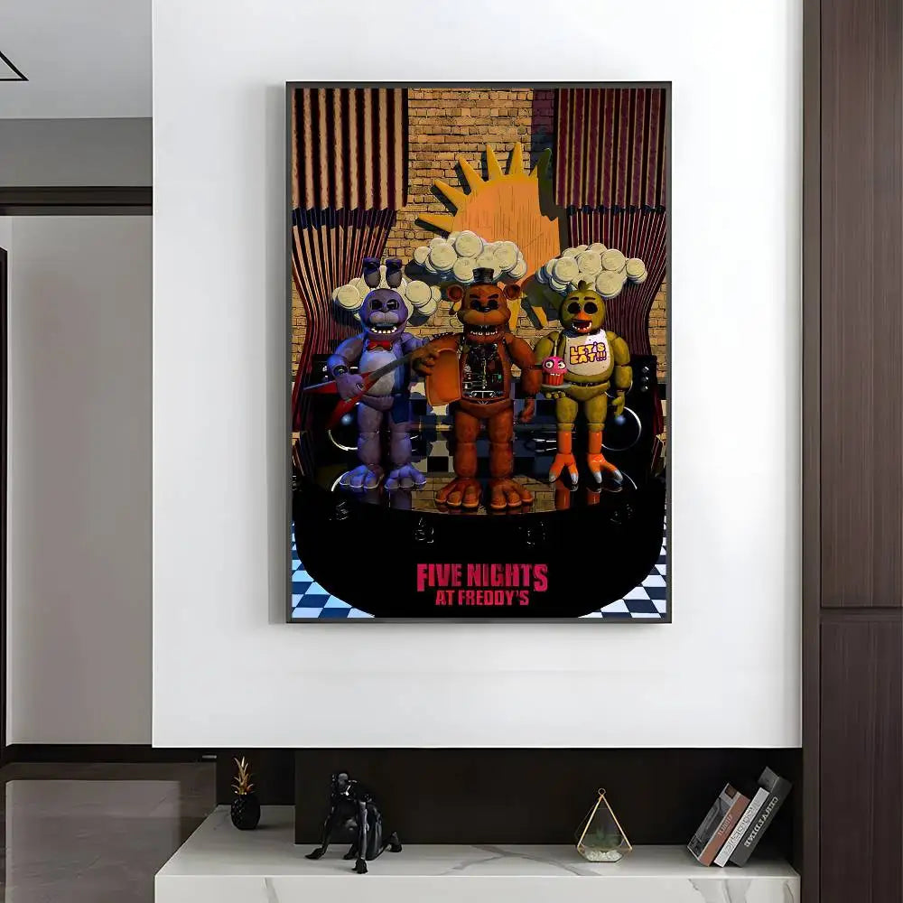 Fnaf F-Five-nights-At-F-Freddys Game Poster HD art sticky wall waterproof home living room bedroom bar aesthetic decoration Fnaf F-Five-nights-At-F-Freddys Game Poster HD art sticky wall waterproof home living room bedroom bar aesthetic decoration
