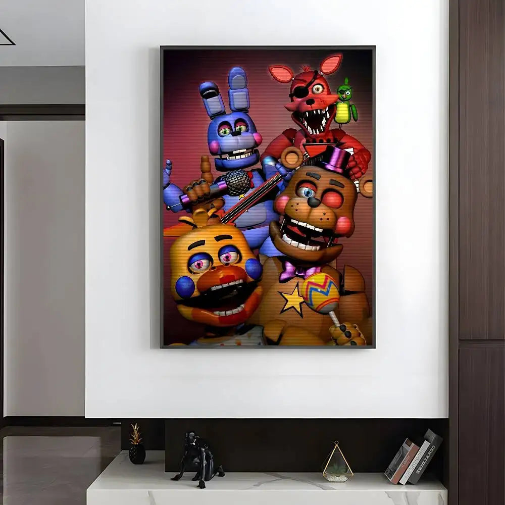 Fnaf F-Five-nights-At-F-Freddys Game Poster HD art sticky wall waterproof home living room bedroom bar aesthetic decoration Fnaf F-Five-nights-At-F-Freddys Game Poster HD art sticky wall waterproof home living room bedroom bar aesthetic decoration