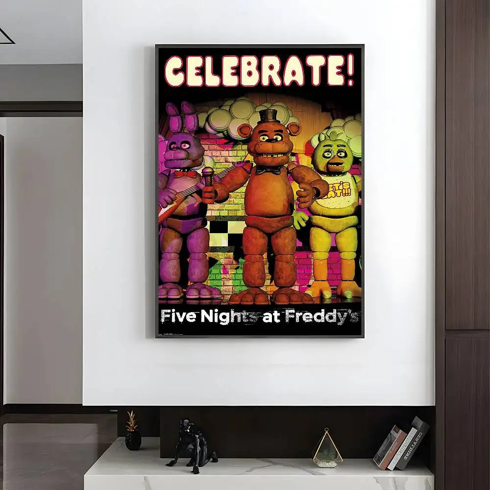 Fnaf F-Five-nights-At-F-Freddys Game Poster HD art sticky wall waterproof home living room bedroom bar aesthetic decoration Fnaf F-Five-nights-At-F-Freddys Game Poster HD art sticky wall waterproof home living room bedroom bar aesthetic decoration