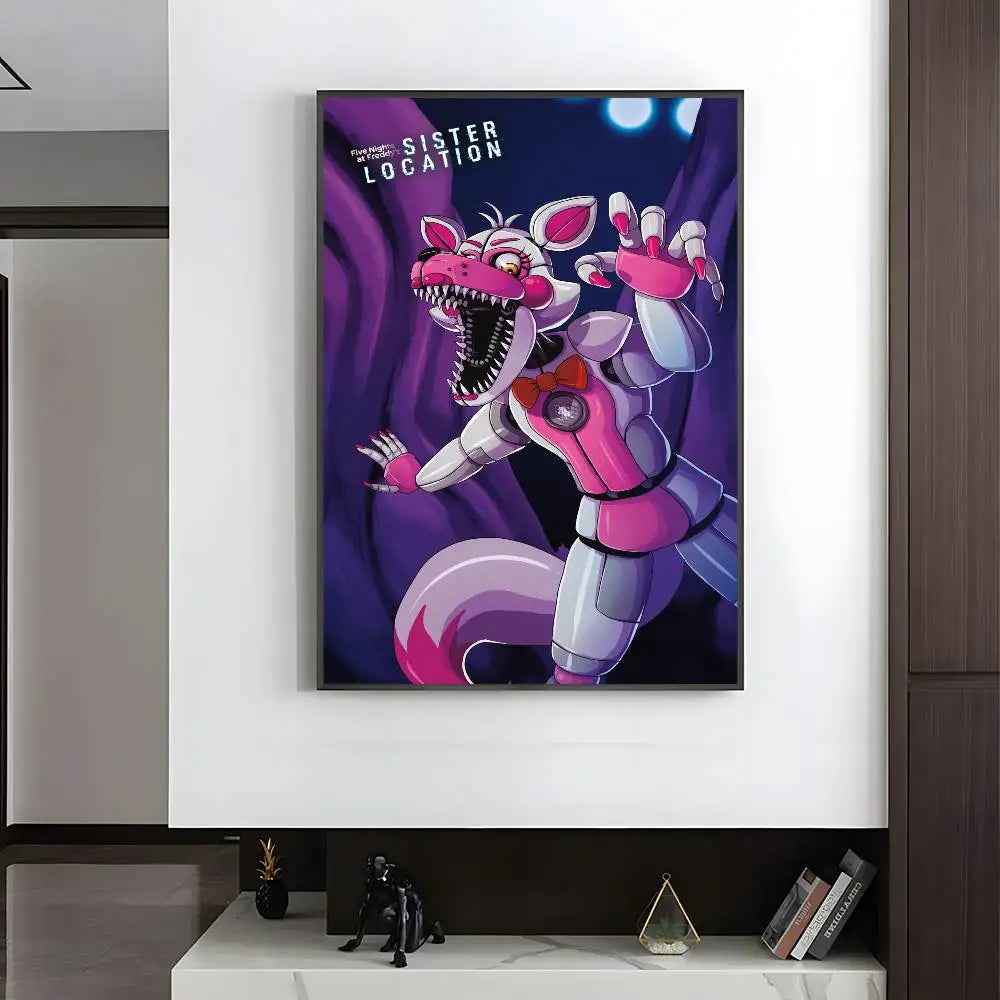 Fnaf F-Five-nights-At-F-Freddys Game Poster HD art sticky wall waterproof home living room bedroom bar aesthetic decoration Fnaf F-Five-nights-At-F-Freddys Game Poster HD art sticky wall waterproof home living room bedroom bar aesthetic decoration