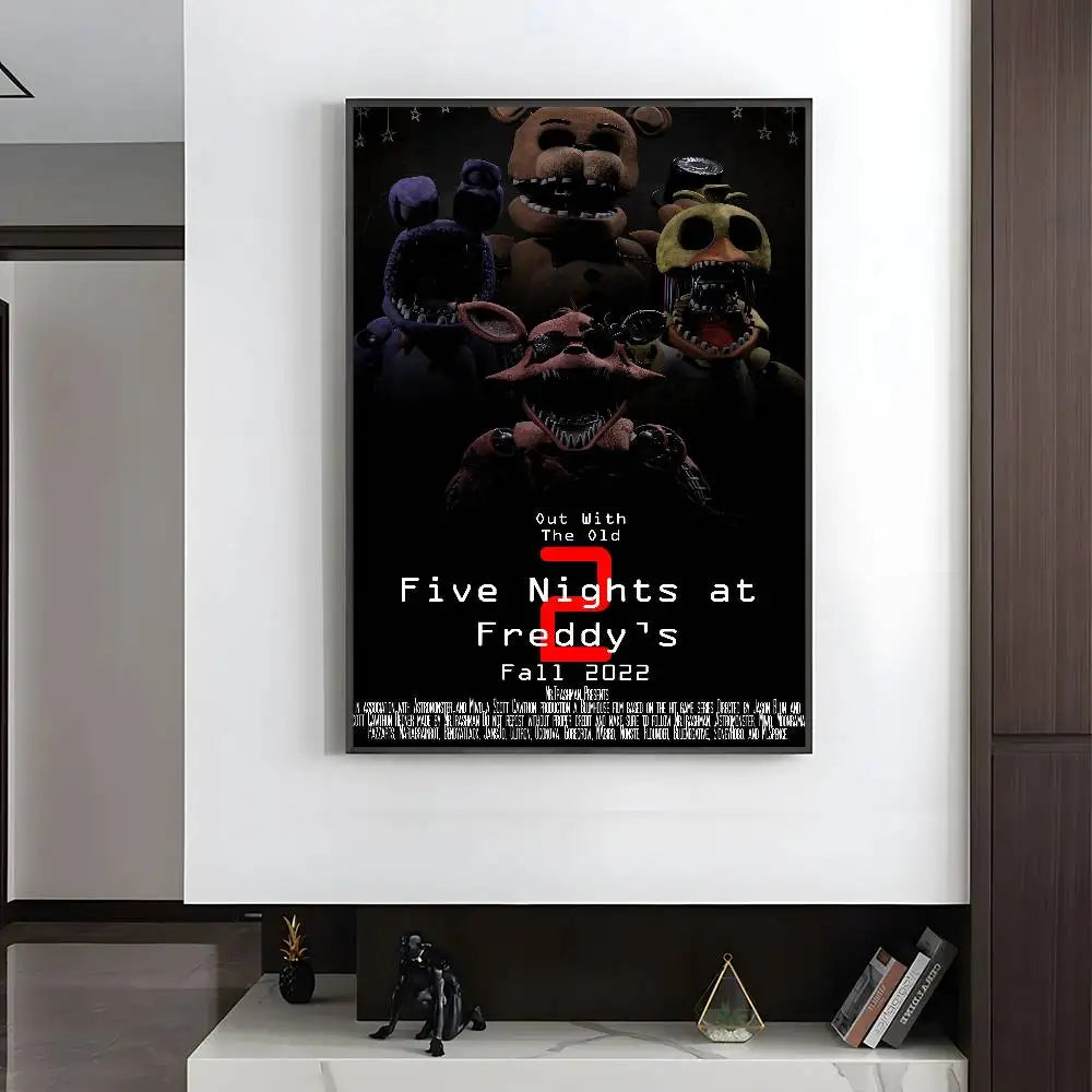 Fnaf F-Five-nights-At-F-Freddys Game Poster HD art sticky wall waterproof home living room bedroom bar aesthetic decoration Fnaf F-Five-nights-At-F-Freddys Game Poster HD art sticky wall waterproof home living room bedroom bar aesthetic decoration