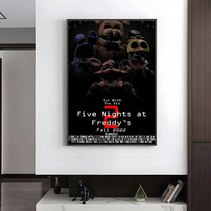 Fnaf F-Five-nights-At-F-Freddys Game Poster HD art sticky wall waterproof home living room bedroom bar aesthetic decoration Fnaf F-Five-nights-At-F-Freddys Game Poster HD art sticky wall waterproof home living room bedroom bar aesthetic decoration