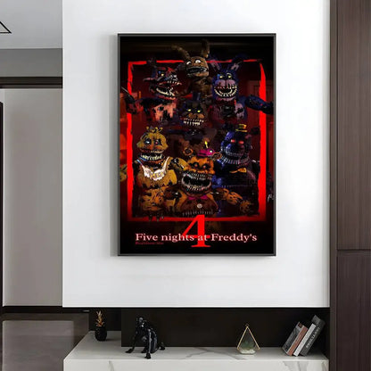 Fnaf F-Five-nights-At-F-Freddys Game Poster HD art sticky wall waterproof home living room bedroom bar aesthetic decoration Fnaf F-Five-nights-At-F-Freddys Game Poster HD art sticky wall waterproof home living room bedroom bar aesthetic decoration