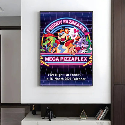 Fnaf F-Five-nights-At-F-Freddys Game Poster HD art sticky wall waterproof home living room bedroom bar aesthetic decoration Fnaf F-Five-nights-At-F-Freddys Game Poster HD art sticky wall waterproof home living room bedroom bar aesthetic decoration