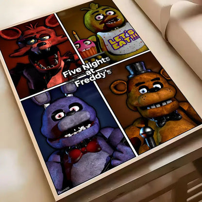 Fnaf Five-nights-At-Freddys Game Poster Poster Waterproof HD Wall Art Decal Self-Adhesive Aesthetic Decor For Home Living Fnaf Five-nights-At-Freddys Game Poster Poster Waterproof HD Wall Art Decal Self-Adhesive Aesthetic Decor For Home Living