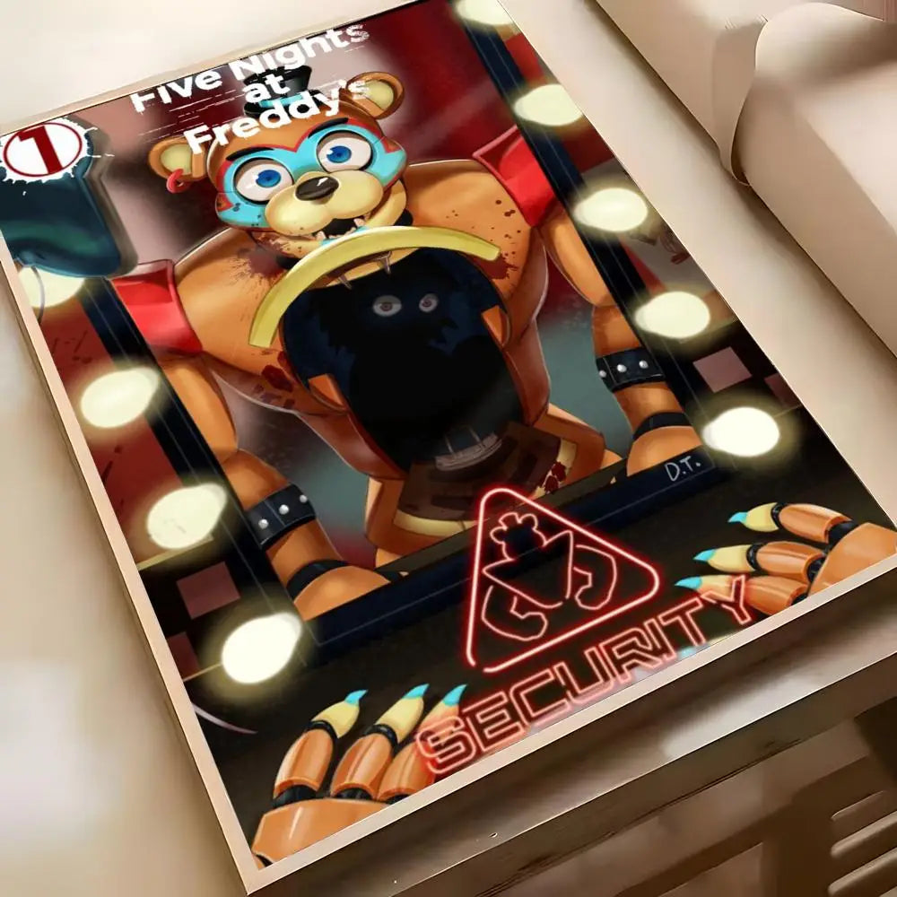 Fnaf Five-nights-At-Freddys Game Poster Poster Waterproof HD Wall Art Decal Self-Adhesive Aesthetic Decor For Home Living Fnaf Five-nights-At-Freddys Game Poster Poster Waterproof HD Wall Art Decal Self-Adhesive Aesthetic Decor For Home Living