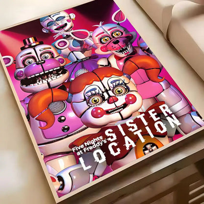 Fnaf Five-nights-At-Freddys Game Poster Poster Waterproof HD Wall Art Decal Self-Adhesive Aesthetic Decor For Home Living Fnaf Five-nights-At-Freddys Game Poster Poster Waterproof HD Wall Art Decal Self-Adhesive Aesthetic Decor For Home Living