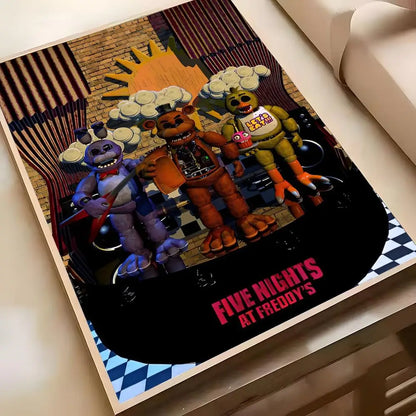 Fnaf Five-nights-At-Freddys Game Poster Poster Waterproof HD Wall Art Decal Self-Adhesive Aesthetic Decor For Home Living Fnaf Five-nights-At-Freddys Game Poster Poster Waterproof HD Wall Art Decal Self-Adhesive Aesthetic Decor For Home Living