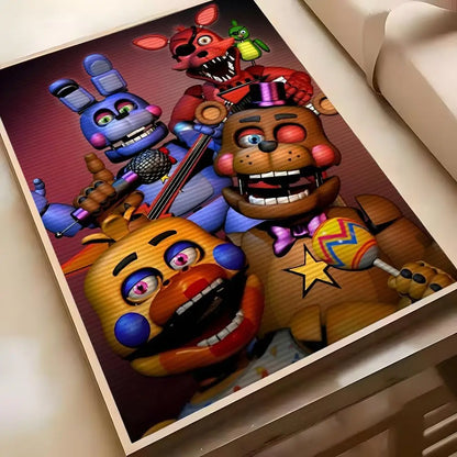Fnaf Five-nights-At-Freddys Game Poster Poster Waterproof HD Wall Art Decal Self-Adhesive Aesthetic Decor For Home Living Fnaf Five-nights-At-Freddys Game Poster Poster Waterproof HD Wall Art Decal Self-Adhesive Aesthetic Decor For Home Living