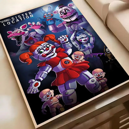 Fnaf Five-nights-At-Freddys Game Poster Poster Waterproof HD Wall Art Decal Self-Adhesive Aesthetic Decor For Home Living Fnaf Five-nights-At-Freddys Game Poster Poster Waterproof HD Wall Art Decal Self-Adhesive Aesthetic Decor For Home Living