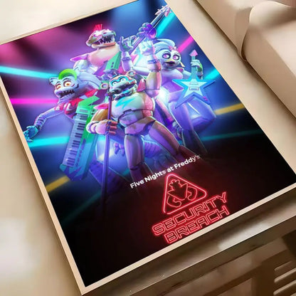 Fnaf Five-nights-At-Freddys Game Poster Poster Waterproof HD Wall Art Decal Self-Adhesive Aesthetic Decor For Home Living Fnaf Five-nights-At-Freddys Game Poster Poster Waterproof HD Wall Art Decal Self-Adhesive Aesthetic Decor For Home Living