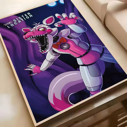 Fnaf Five-nights-At-Freddys Game Poster Poster Waterproof HD Wall Art Decal Self-Adhesive Aesthetic Decor For Home Living Fnaf Five-nights-At-Freddys Game Poster Poster Waterproof HD Wall Art Decal Self-Adhesive Aesthetic Decor For Home Living