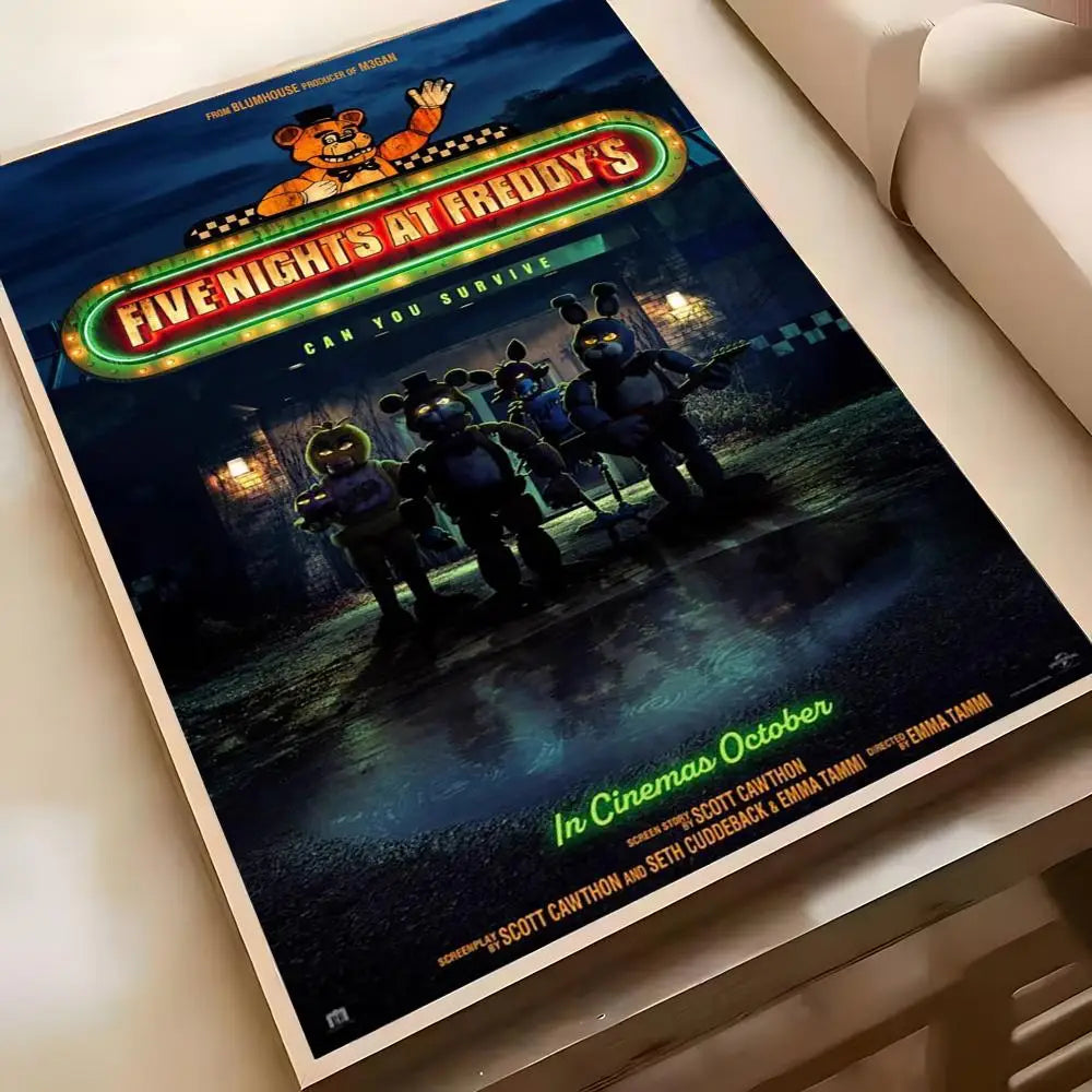 Fnaf Five-nights-At-Freddys Game Poster Poster Waterproof HD Wall Art Decal Self-Adhesive Aesthetic Decor For Home Living Fnaf Five-nights-At-Freddys Game Poster Poster Waterproof HD Wall Art Decal Self-Adhesive Aesthetic Decor For Home Living