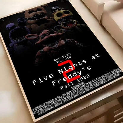 Fnaf Five-nights-At-Freddys Game Poster Poster Waterproof HD Wall Art Decal Self-Adhesive Aesthetic Decor For Home Living Fnaf Five-nights-At-Freddys Game Poster Poster Waterproof HD Wall Art Decal Self-Adhesive Aesthetic Decor For Home Living