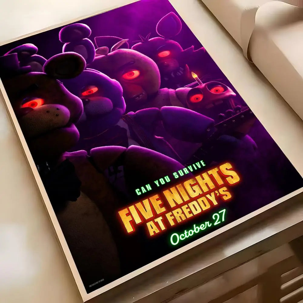 Fnaf Five-nights-At-Freddys Game Poster Poster Waterproof HD Wall Art Decal Self-Adhesive Aesthetic Decor For Home Living Fnaf Five-nights-At-Freddys Game Poster Poster Waterproof HD Wall Art Decal Self-Adhesive Aesthetic Decor For Home Living