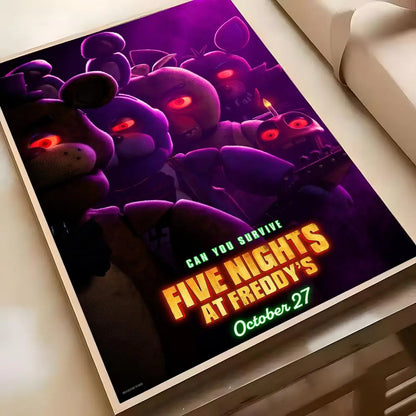 Fnaf Five-nights-At-Freddys Game Poster Poster Waterproof HD Wall Art Decal Self-Adhesive Aesthetic Decor For Home Living Fnaf Five-nights-At-Freddys Game Poster Poster Waterproof HD Wall Art Decal Self-Adhesive Aesthetic Decor For Home Living