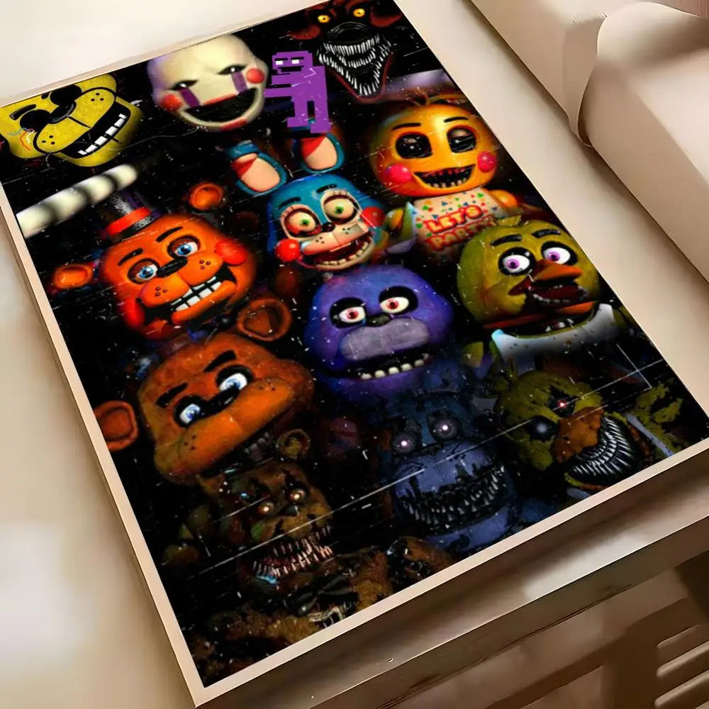 Fnaf Five-nights-At-Freddys Game Poster Poster Waterproof HD Wall Art Decal Self-Adhesive Aesthetic Decor For Home Living Fnaf Five-nights-At-Freddys Game Poster Poster Waterproof HD Wall Art Decal Self-Adhesive Aesthetic Decor For Home Living