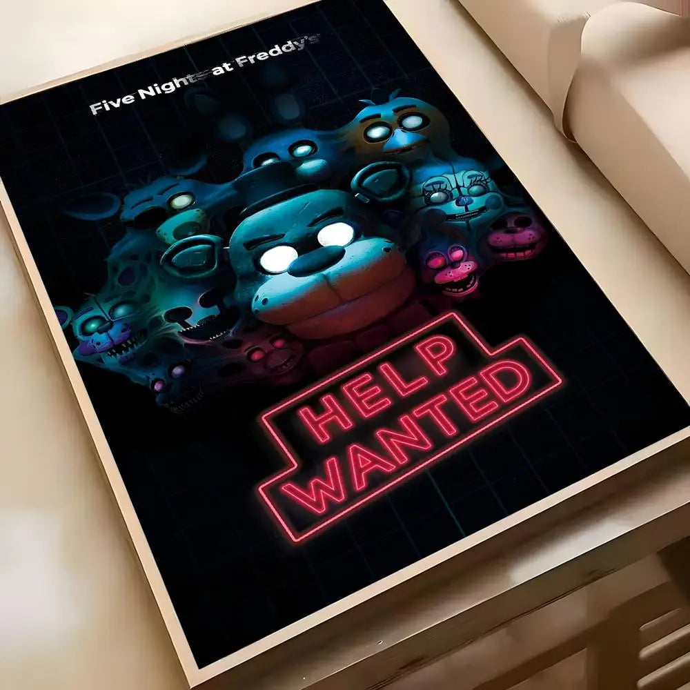 Fnaf Five-nights-At-Freddys Game Poster Poster Waterproof HD Wall Art Decal Self-Adhesive Aesthetic Decor For Home Living Fnaf Five-nights-At-Freddys Game Poster Poster Waterproof HD Wall Art Decal Self-Adhesive Aesthetic Decor For Home Living