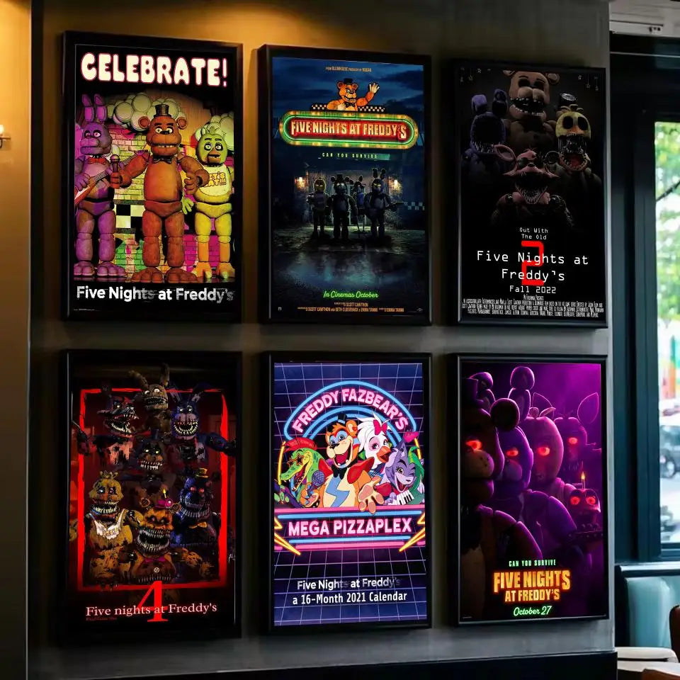 Fnaf Five-nights-At-Freddys Game Poster Poster Waterproof HD Wall Art Decal Self-Adhesive Aesthetic Decor For Home Living Fnaf Five-nights-At-Freddys Game Poster Poster Waterproof HD Wall Art Decal Self-Adhesive Aesthetic Decor For Home Living