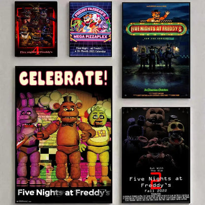 Fnaf Five-nights-At-Freddys Game Poster Poster Waterproof HD Wall Art Decal Self-Adhesive Aesthetic Decor For Home Living Fnaf Five-nights-At-Freddys Game Poster Poster Waterproof HD Wall Art Decal Self-Adhesive Aesthetic Decor For Home Living
