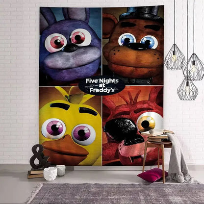 FNAF Game Security Breach Anime Tapestry Hanging Tarot Hippie Wall Rugs Dorm Home Decor FNAF Game Security Breach Anime Tapestry Hanging Tarot Hippie Wall Rugs Dorm Home Decor