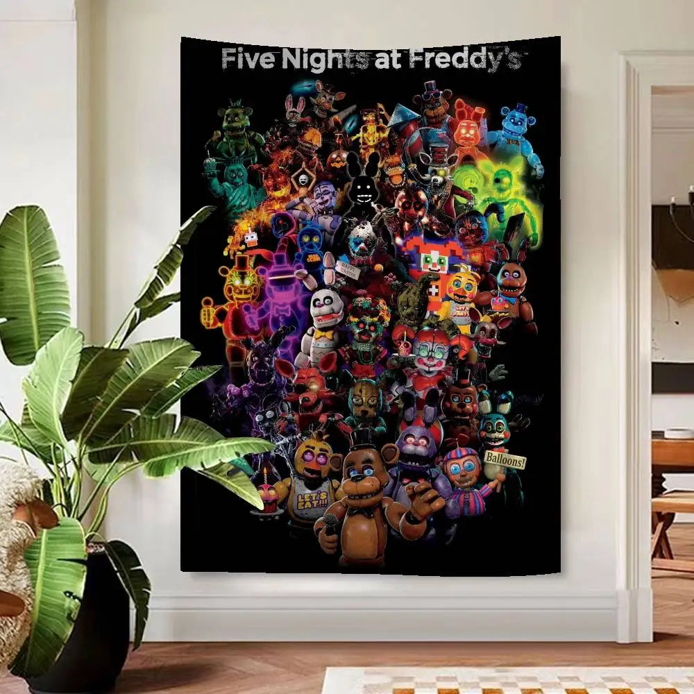 FNAF Game Security Breach Anime Tapestry Hanging Tarot Hippie Wall Rugs Dorm Home Decor FNAF Game Security Breach Anime Tapestry Hanging Tarot Hippie Wall Rugs Dorm Home Decor
