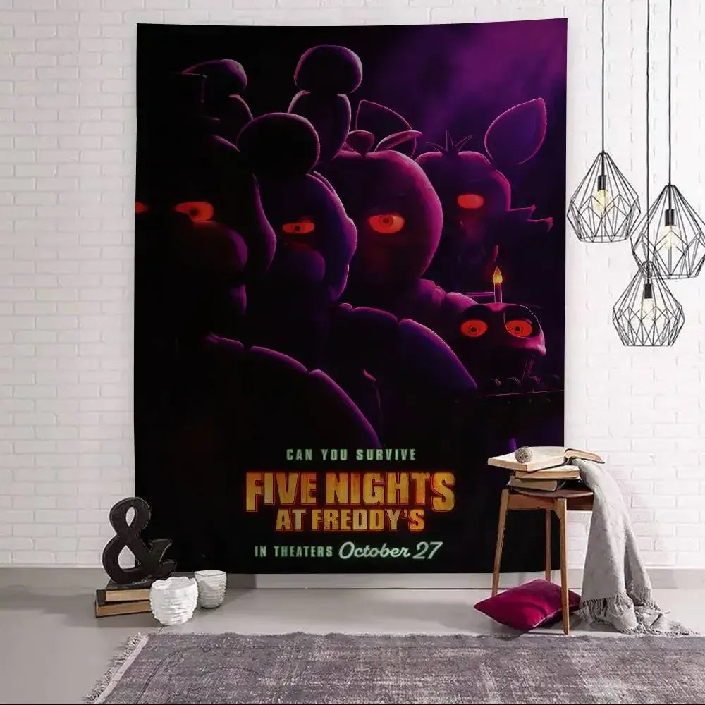 FNAF Game Security Breach Anime Tapestry Hanging Tarot Hippie Wall Rugs Dorm Home Decor FNAF Game Security Breach Anime Tapestry Hanging Tarot Hippie Wall Rugs Dorm Home Decor
