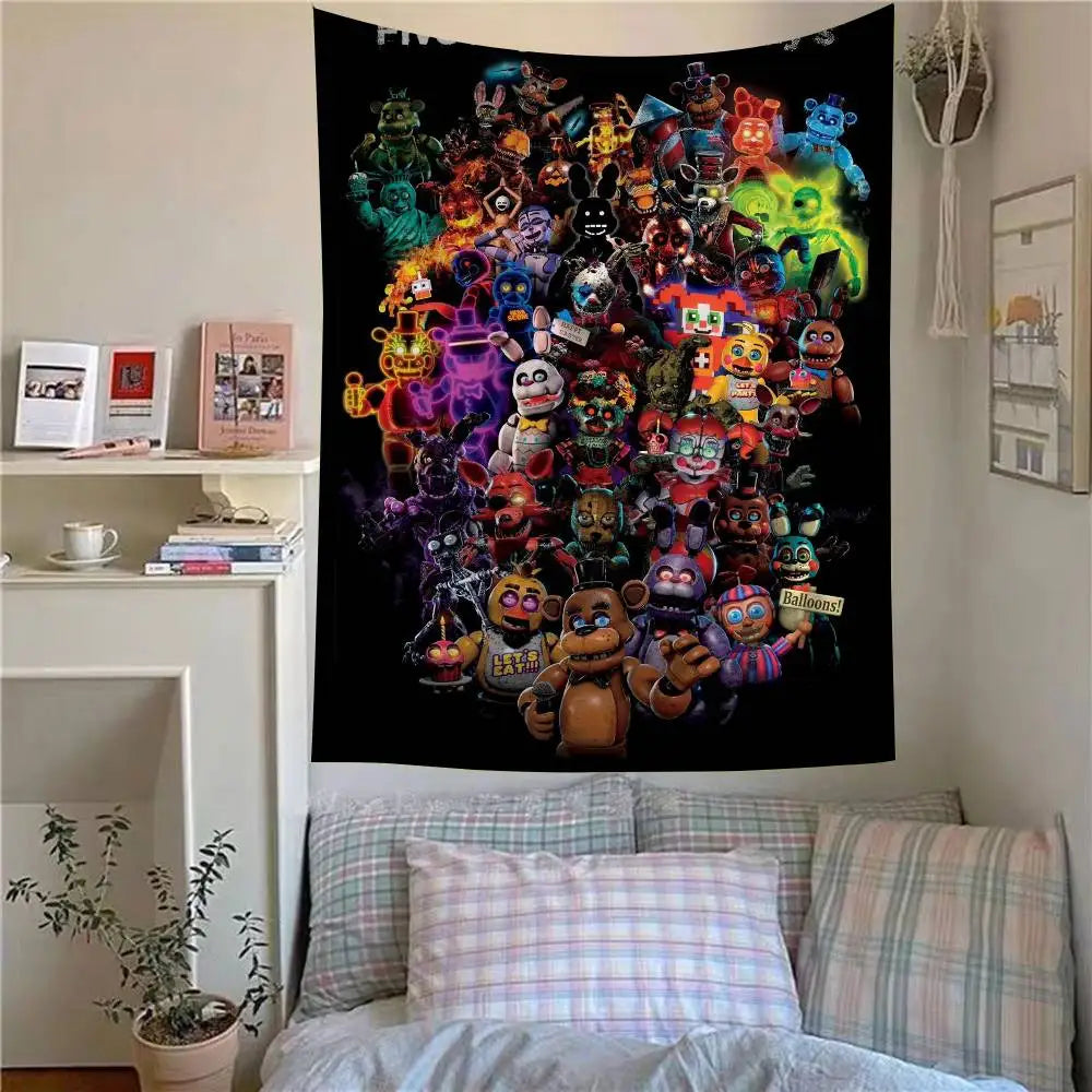 FNAF Game Security Breach Anime Tapestry Hanging Tarot Hippie Wall Rugs Dorm Home Decor FNAF Game Security Breach Anime Tapestry Hanging Tarot Hippie Wall Rugs Dorm Home Decor