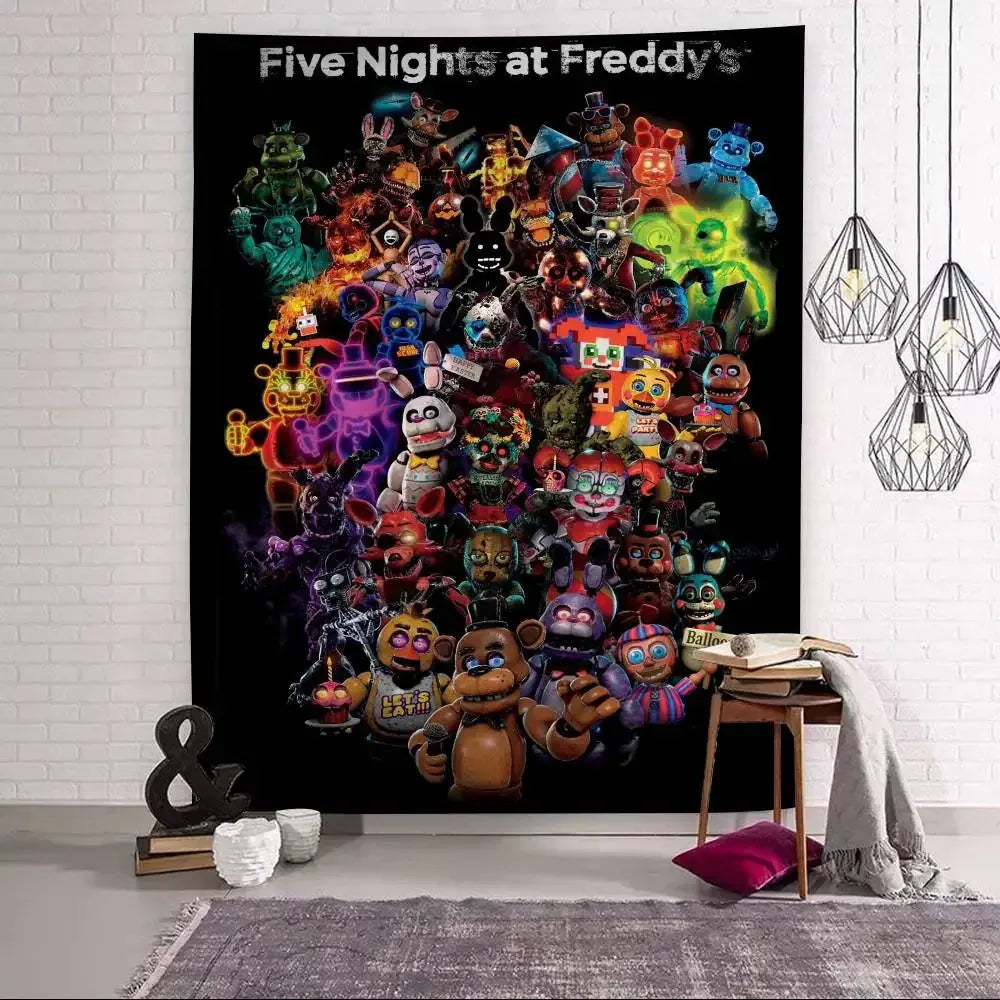 FNAF Game Security Breach Anime Tapestry Hanging Tarot Hippie Wall Rugs Dorm Home Decor FNAF Game Security Breach Anime Tapestry Hanging Tarot Hippie Wall Rugs Dorm Home Decor