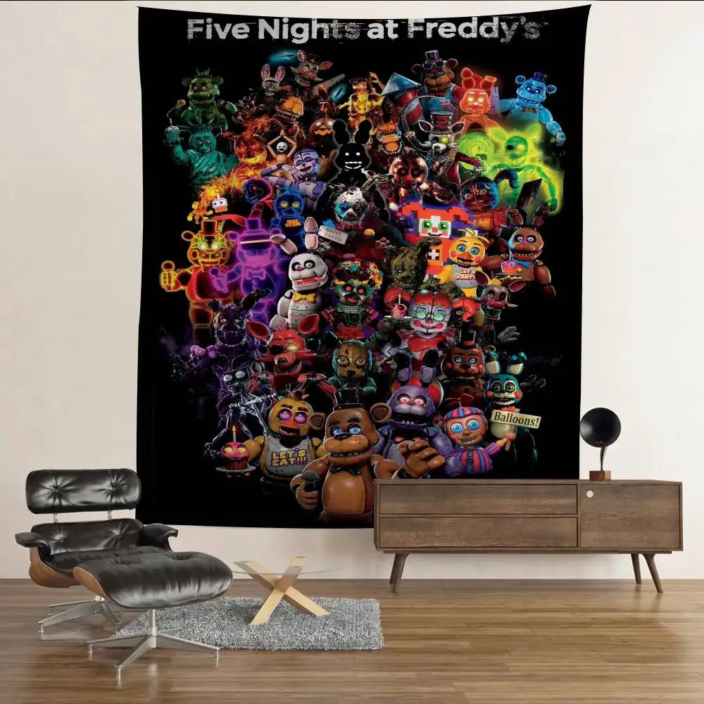 FNAF Game Security Breach Anime Tapestry Hanging Tarot Hippie Wall Rugs Dorm Home Decor FNAF Game Security Breach Anime Tapestry Hanging Tarot Hippie Wall Rugs Dorm Home Decor