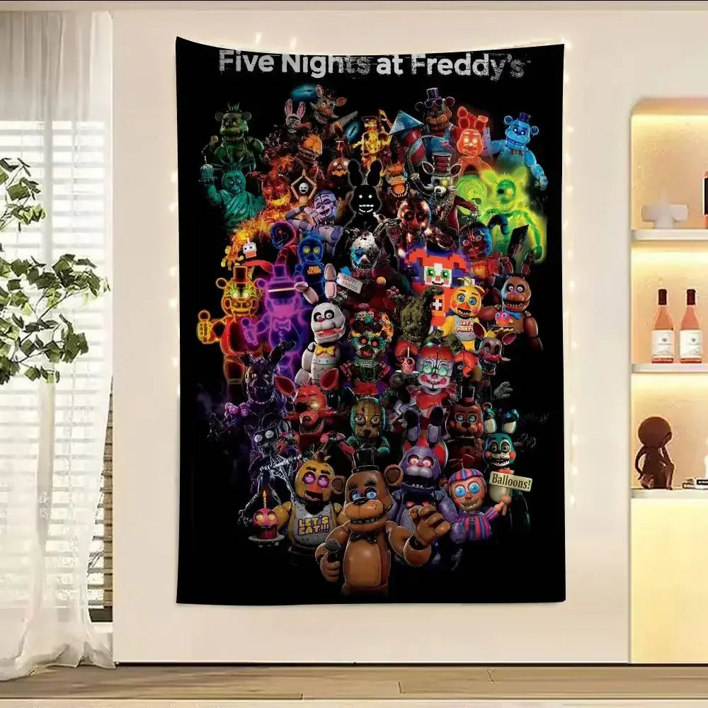 FNAF Game Security Breach Anime Tapestry Hanging Tarot Hippie Wall Rugs Dorm Home Decor FNAF Game Security Breach Anime Tapestry Hanging Tarot Hippie Wall Rugs Dorm Home Decor