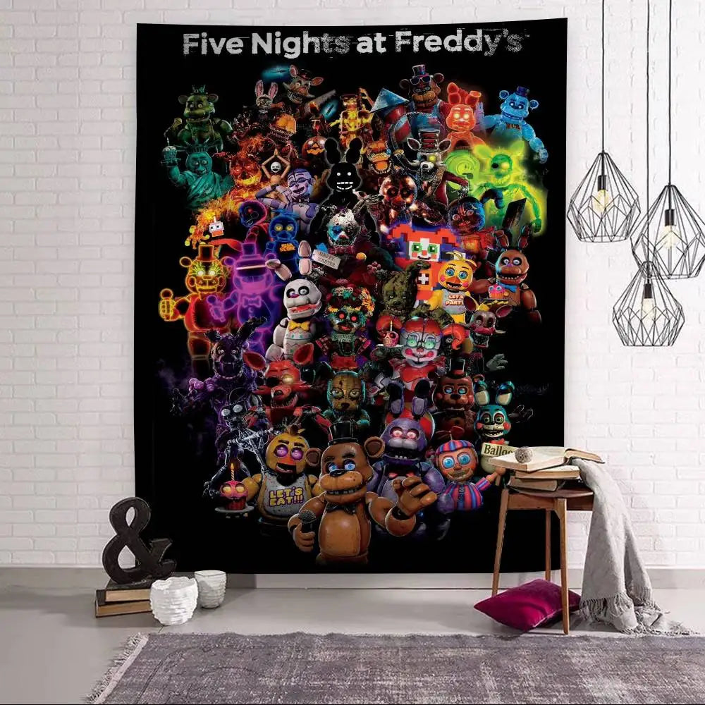 FNAF Game Security Breach Anime Tapestry Hanging Tarot Hippie Wall Rugs Dorm Home Decor FNAF Game Security Breach Anime Tapestry Hanging Tarot Hippie Wall Rugs Dorm Home Decor
