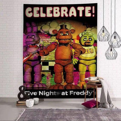 FNAF Game Security Breach Anime Tapestry Hanging Tarot Hippie Wall Rugs Dorm Home Decor FNAF Game Security Breach Anime Tapestry Hanging Tarot Hippie Wall Rugs Dorm Home Decor