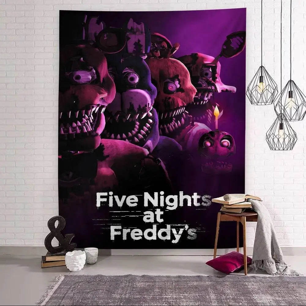 FNAF Game Security Breach Anime Tapestry Hanging Tarot Hippie Wall Rugs Dorm Home Decor FNAF Game Security Breach Anime Tapestry Hanging Tarot Hippie Wall Rugs Dorm Home Decor