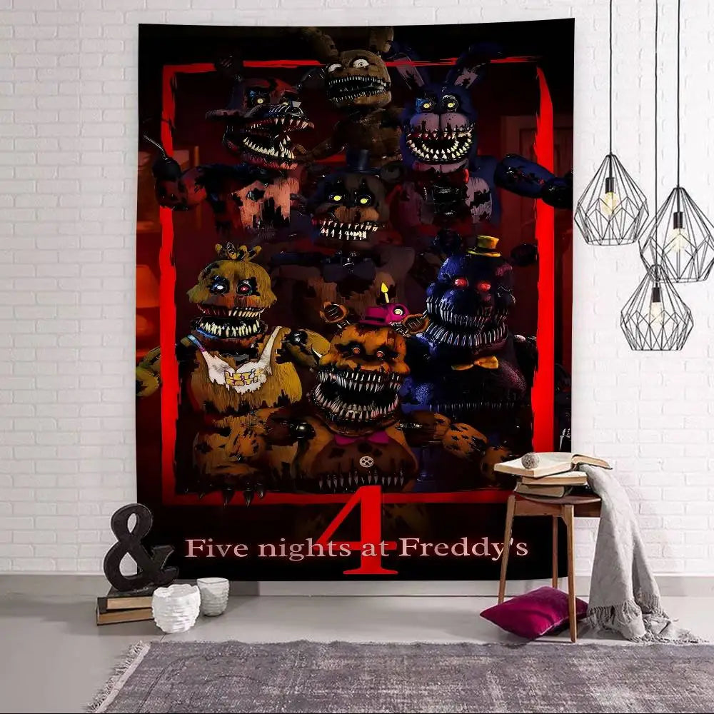 FNAF Game Security Breach Anime Tapestry Hanging Tarot Hippie Wall Rugs Dorm Home Decor FNAF Game Security Breach Anime Tapestry Hanging Tarot Hippie Wall Rugs Dorm Home Decor