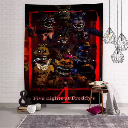 FNAF Game Security Breach Anime Tapestry Hanging Tarot Hippie Wall Rugs Dorm Home Decor FNAF Game Security Breach Anime Tapestry Hanging Tarot Hippie Wall Rugs Dorm Home Decor